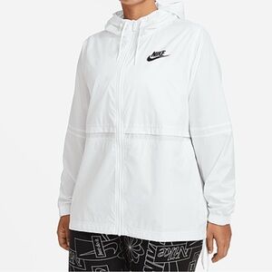 Nike Sportswear Women's Woven Jacket 2X White lightweight jacket windbreaker